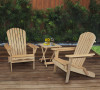 3 Piece Adirondack Chair Set with Table, Natural Finish