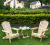 3 Piece Adirondack Chair Set with Table, Natural Finish
