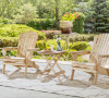 3 Piece Adirondack Chair Set with Table, Natural Finish