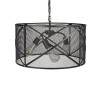 Cage Style 3-Light Drum Chandelier--Black