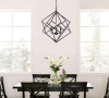 Geometric Candle-Style Chandelier in Black