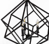 Geometric Candle-Style Chandelier in Black