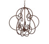 Sofia Round Antique Rust Finish Candle Style Chandelier