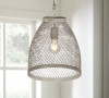 1 -Light Inverted Mini Pendant--Distressed Metal Finish