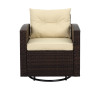Outdoor Wicker Swivel Chair, Dark Brown/Beige