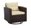 Outdoor Wicker Swivel Chair, Dark Brown/Beige