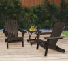3 Piece Adirondack Chair Set with Table, Dark Brown