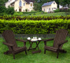 3 Piece Adirondack Chair Set with Table, Dark Brown