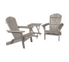 3 Piece Adirondack Set with Table, Grey