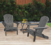 3 Piece Adirondack Set with Table, Grey