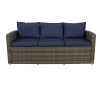4 Piece All-Weather Wicker Conversation Set with Storage,Gray/Navy