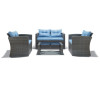 Rio 5 Piece All-Weather Wicker Conversation set with Storage and Ottoman