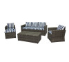 Rio 5 Piece All-Weather Wicker Conversation set with Storage and Ottoman