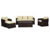 Rio 5 Piece All-Weather Wicker Conversation set with Storage and Ottoman