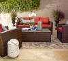 Rio 5 Piece All-Weather Wicker Conversation set with Storage and Ottoman