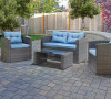Rio 5 Piece All-Weather Wicker Conversation set with Storage and Ottoman