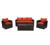 Rio 5 Piece All-Weather Wicker Conversation set with Storage and Ottoman