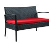 Teaset 4-Piece All-Weather Wicker Patio Seating Set Black/Red