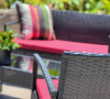 Teaset 4-Piece All-Weather Wicker Patio Seating Set Black/Red