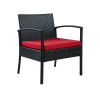 Teaset 4-Piece All-Weather Wicker Patio Seating Set Black/Red
