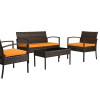 Teaset 4-Piece Patio Conversation Set Orange