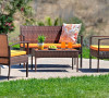 Teaset 4-Piece Patio Conversation Set Orange