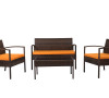 Teaset 4-Piece Patio Conversation Set Orange