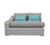 5 Piece Outdoor Rattan Sectional Set, Gray/Beige