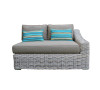 5 Piece Outdoor Rattan Sectional Set, Gray/Beige