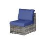 6 Piece Outdoor Wicker Sectional Seating Set, Gray/Navy
