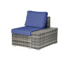 6 Piece Outdoor Wicker Sectional Seating Set, Gray/Navy