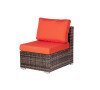 6 Piece Outdoor Wicker Sectional Seating Set, Brown/Orange1