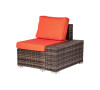 6 Piece Outdoor Wicker Sectional Seating Set, Brown/Orange1
