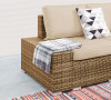 6 Piece Outdoor Wicker Sectional Seating Set, Hazelnut/Beige