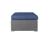 Jicaro 5 Pieces Outdoor Wicker Sectional Sofa Set, Gray/Navy