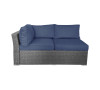 Jicaro 5 Pieces Outdoor Wicker Sectional Sofa Set, Gray/Navy